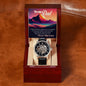 Father and Mountains openwork watch