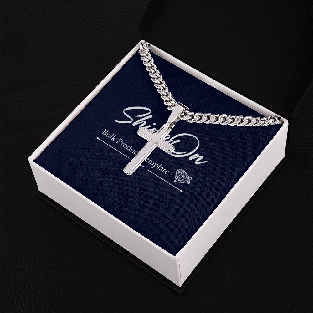 cross necklace with cuban chain
