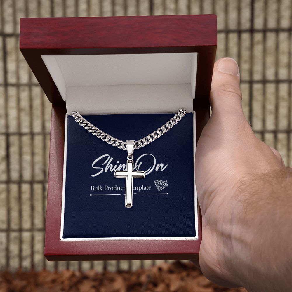 cross necklace with cuban chain