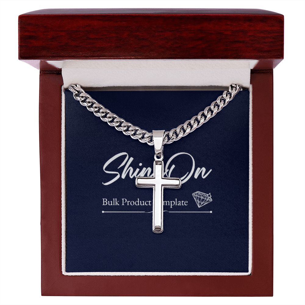 cross necklace with cuban chain