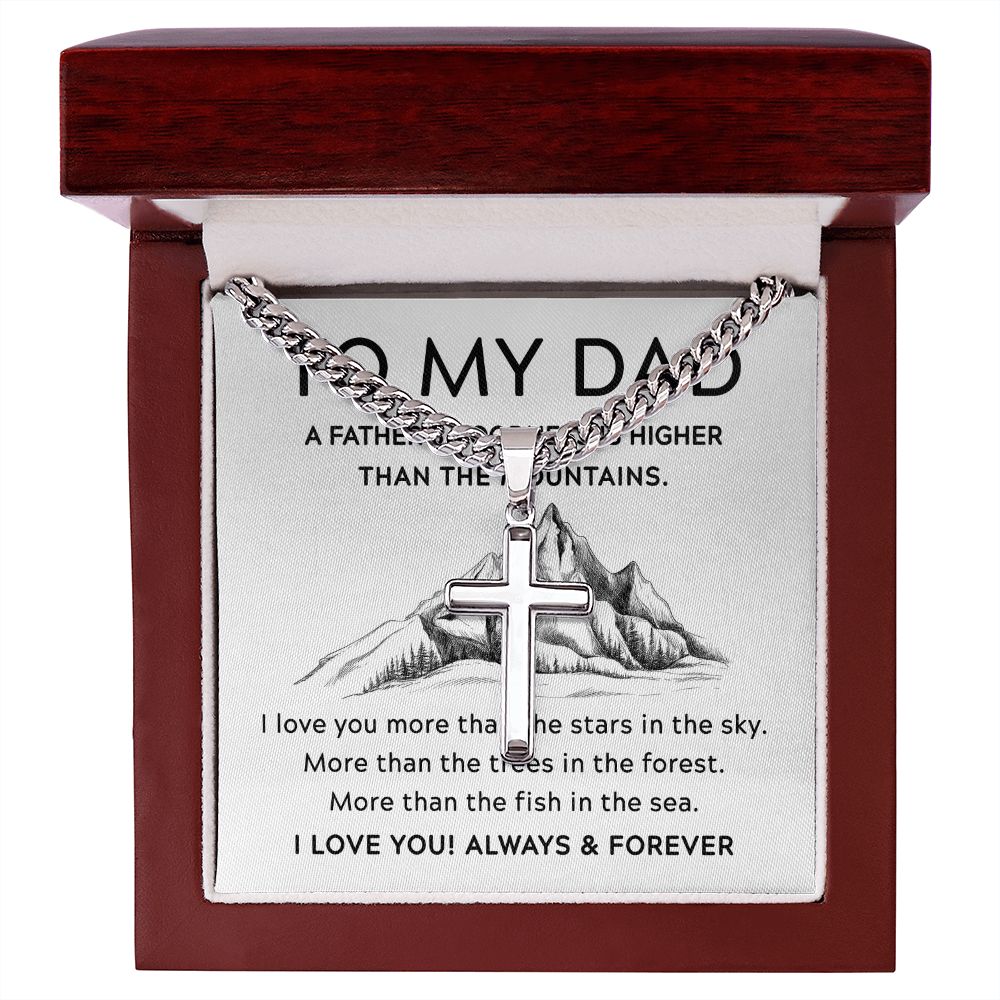 Father_s Goodness cross necklace with cuban chain