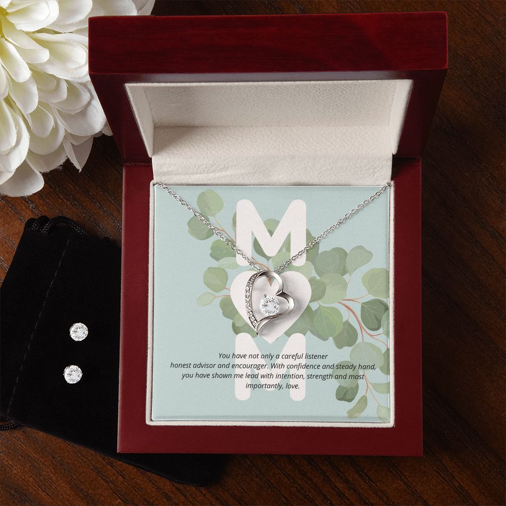mom, you have not only a careful listener forever love necklace with earrings bundle