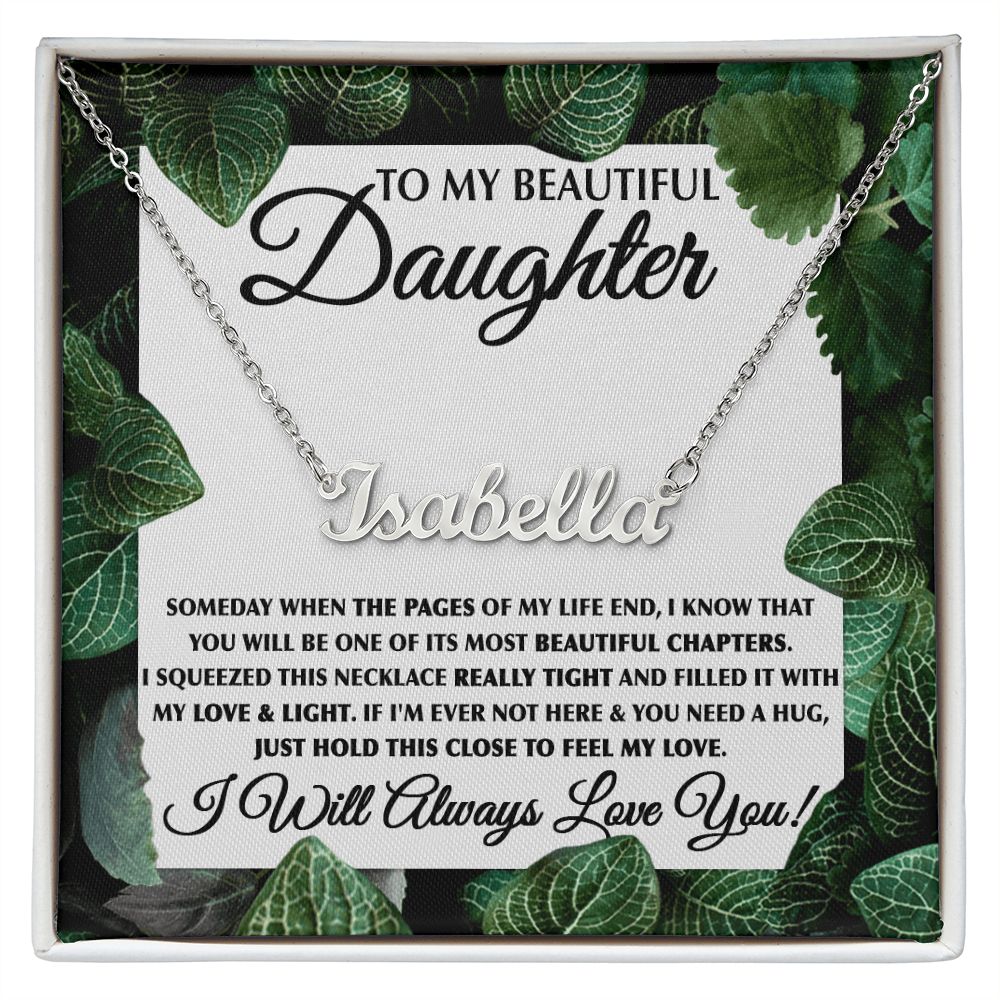 To My Beautiful Daughter-Leaf custom name necklace