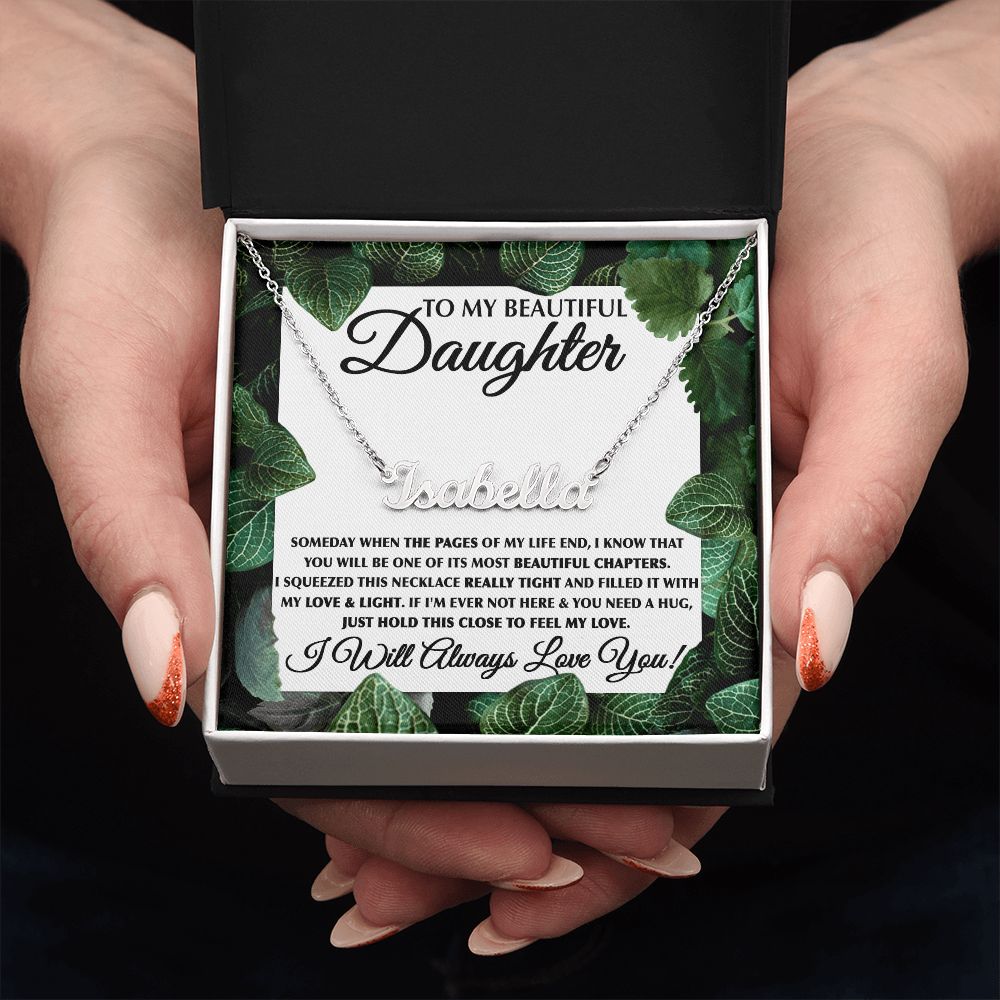 To My Beautiful Daughter-Leaf custom name necklace