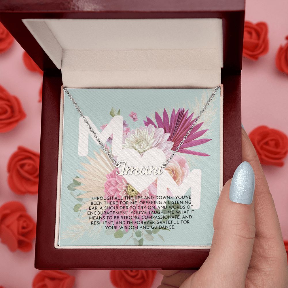 Pastel Floral Bouquet Mother's Day Card (1000 × 1000 px) custom name necklace