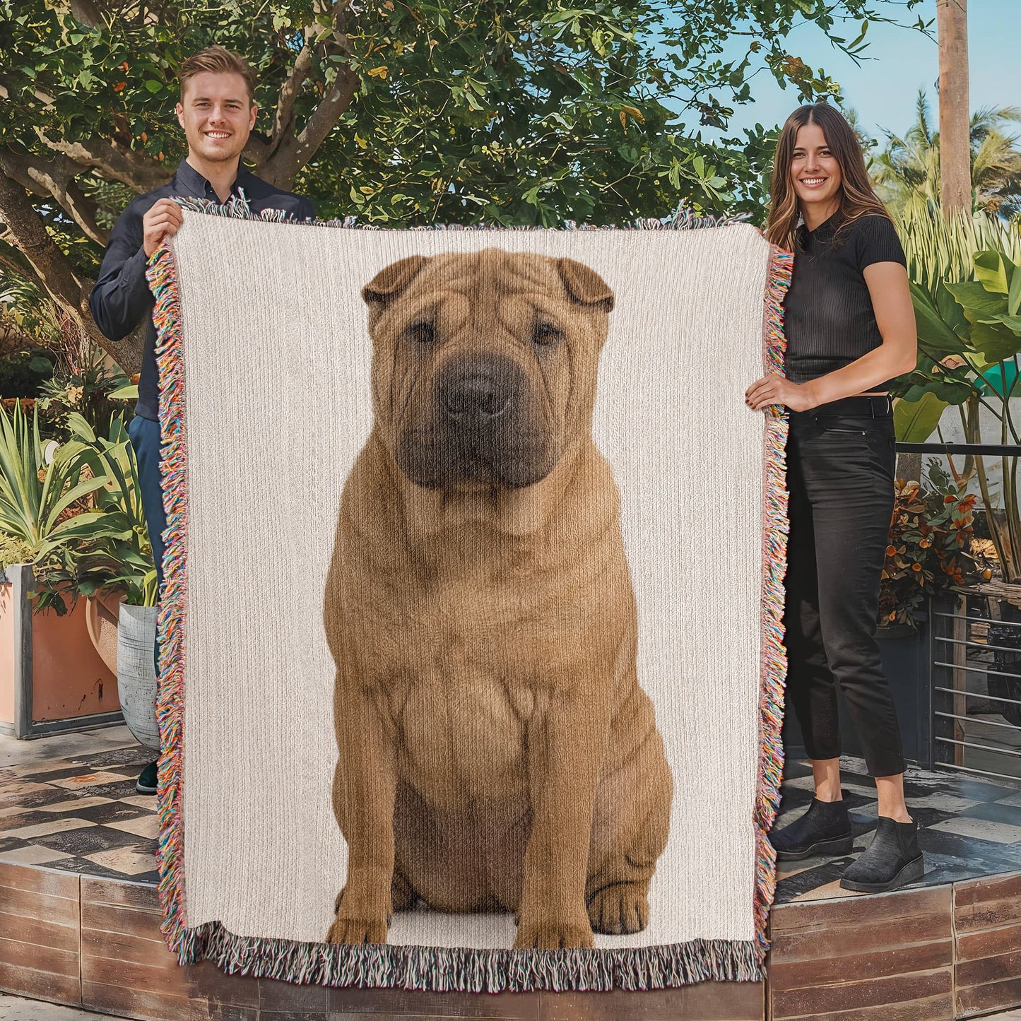 Shar-Pei Dog Lover's Blanket – Unique Woven Throw