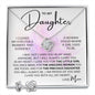 To My Daughter - Closed My Eyes Love Knot and Earring set|Mom