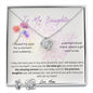 purple color minimalist daughter Love Knot and Earring set|Mom