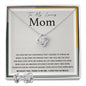 Love knot necklace with earrings| to my loving mom