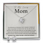 Love knot necklace with earrings| to my loving mom