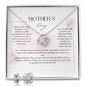 mother's day foot print Love Knot and Earring set|Mom