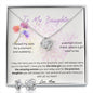 purple color minimalist daughter Love Knot and Earring set|Mom