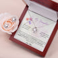purple color minimalist daughter Love Knot and Earring set|Mom