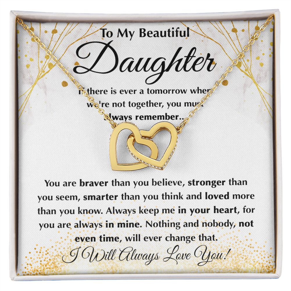 Beautiful Daughter - Braver Than You Believe interlocking hear necklace