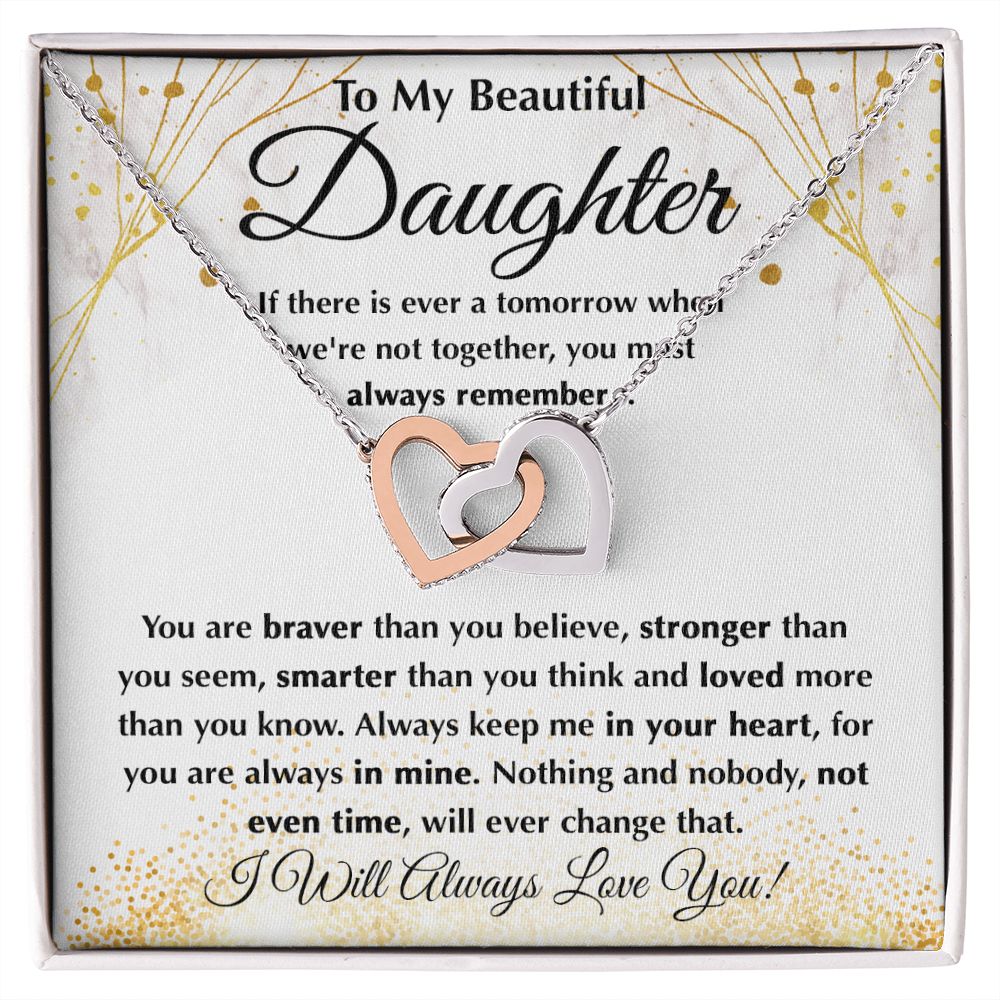 Beautiful Daughter - Braver Than You Believe interlocking hear necklace