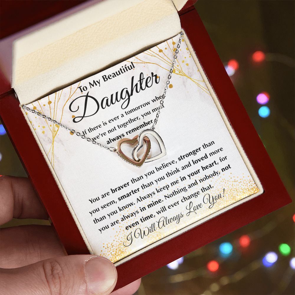 Beautiful Daughter - Braver Than You Believe interlocking hear necklace