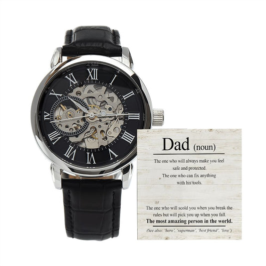 Dad Noun openwork watch