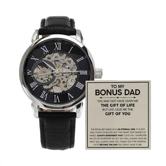 To my Bonus Dad openwork watch