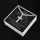 The Best Father In The World cross necklace with cuban chain