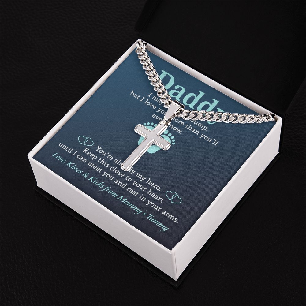 Daddy - My Hero cross necklace with cuban chain