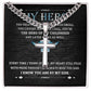 Hero Of My Childhood cross necklace with cuban chain