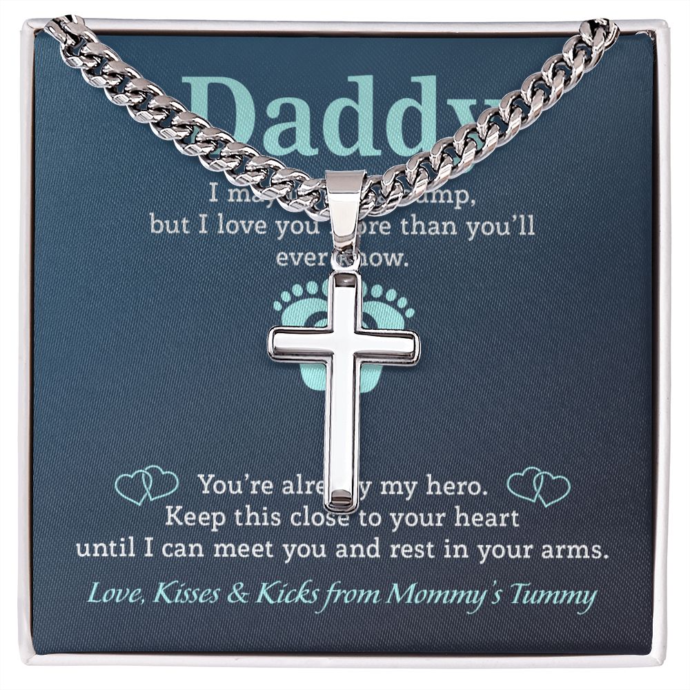 Daddy - My Hero cross necklace with cuban chain