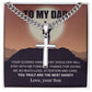 My Dad - Your Guiding Hand cross necklace with cuban chain