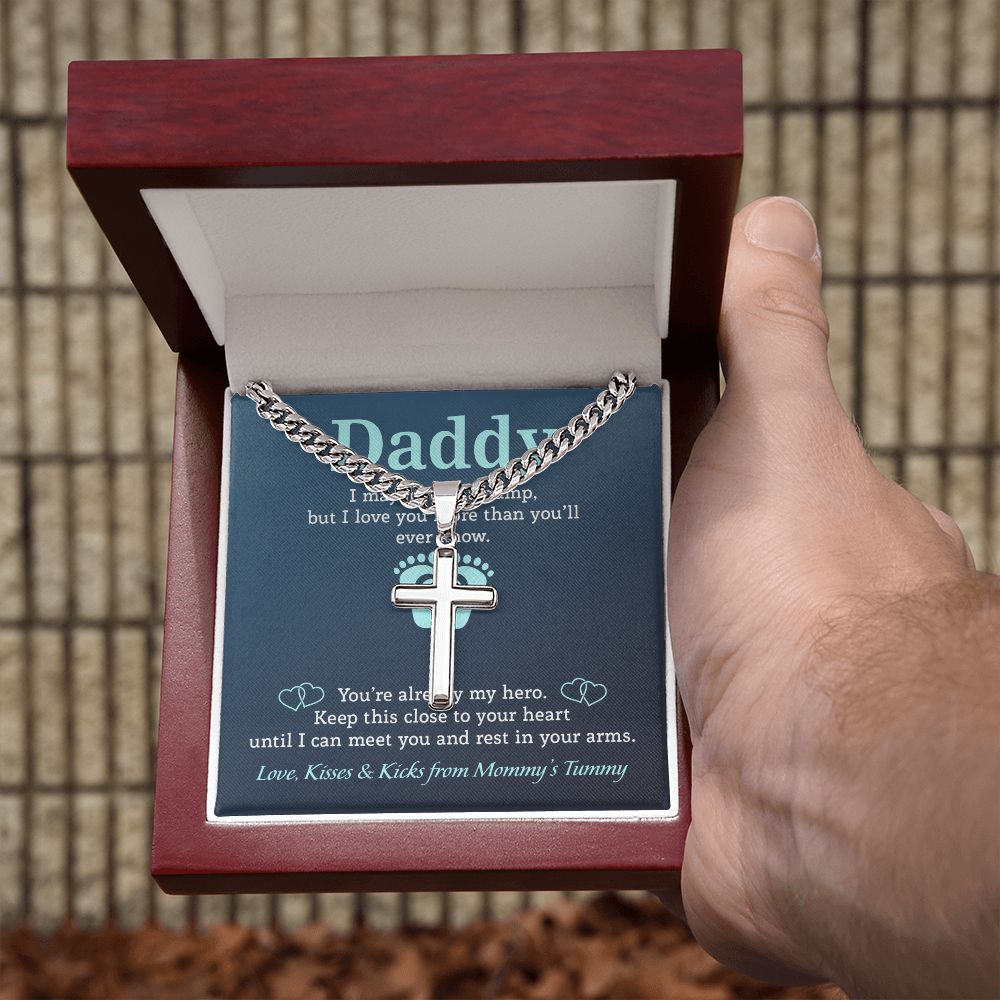 Daddy - My Hero cross necklace with cuban chain