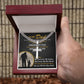 To My Dad - My Forever Hero - Son cross necklace with cuban chain