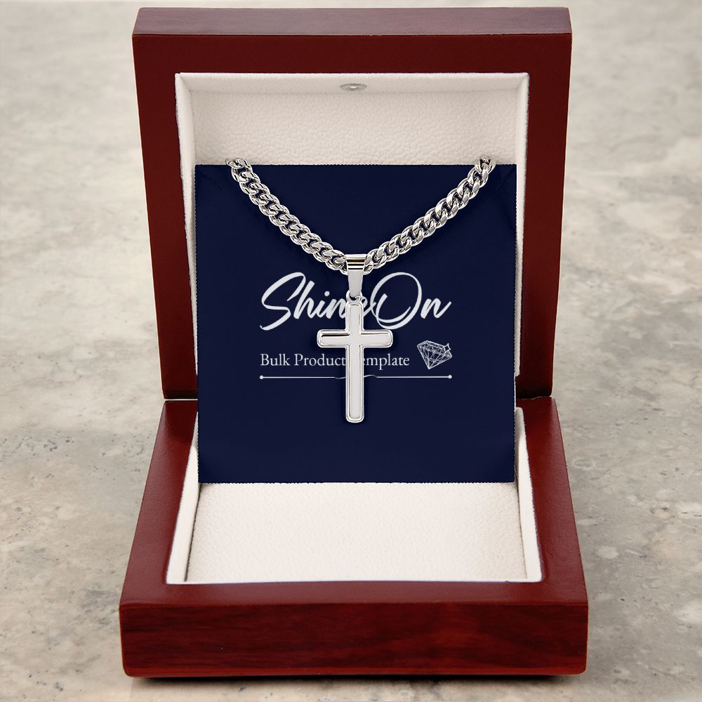 cross necklace with cuban chain