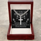 To My Stepped Up Dad cross necklace with cuban chain