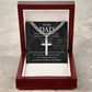 The Best Father In The World cross necklace with cuban chain