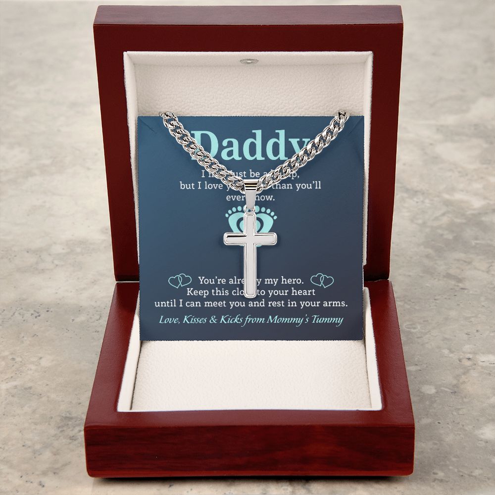 Daddy - My Hero cross necklace with cuban chain