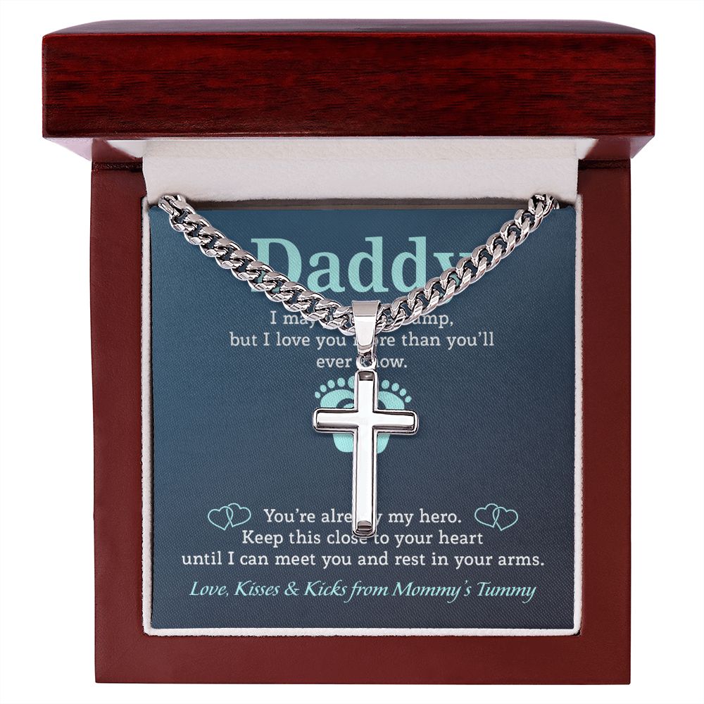 Daddy - My Hero cross necklace with cuban chain