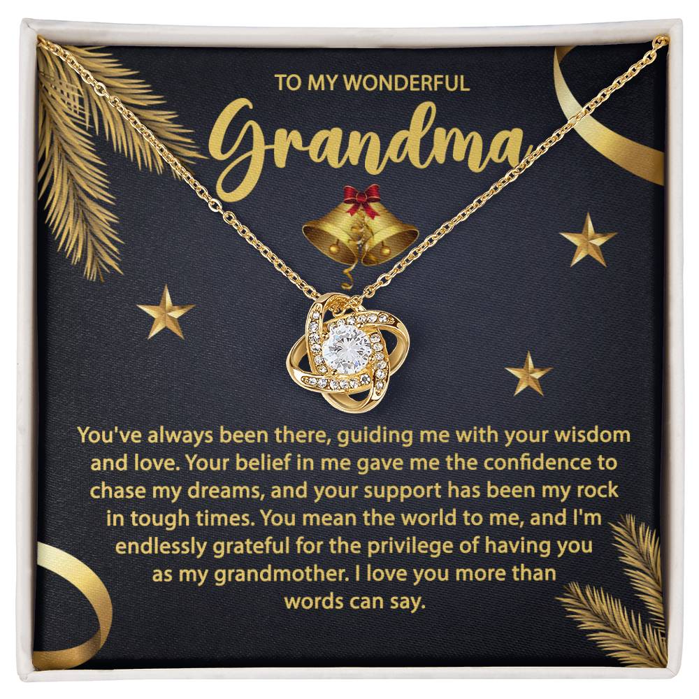 Grandma-Mean The World Love knot necklace