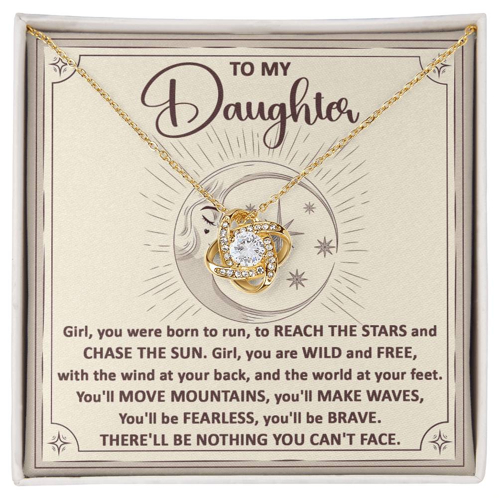 Daughter-Chase The Sun Love knot necklace