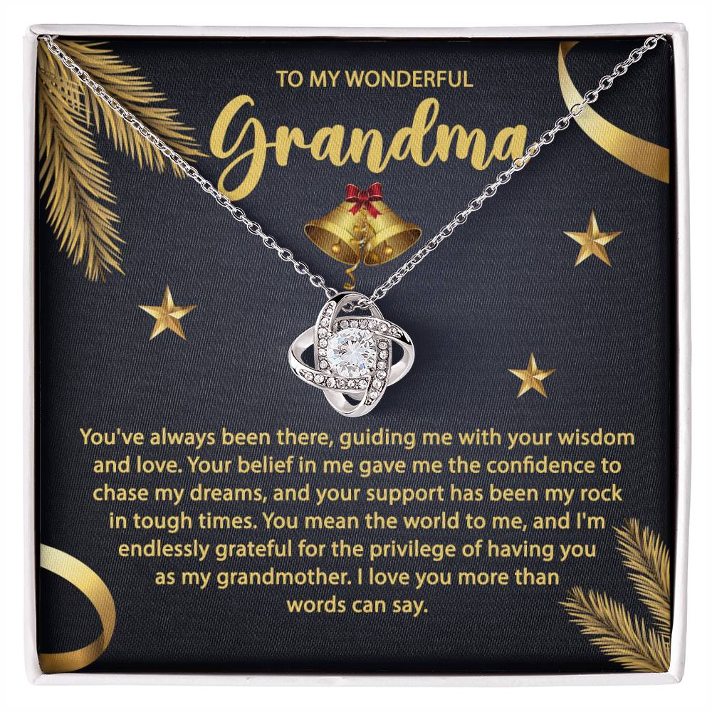 Grandma-Mean The World Love knot necklace