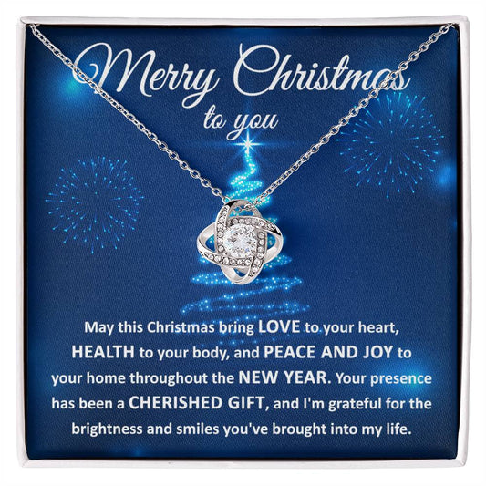 Merry Christmas-Your Heart Love knot necklace