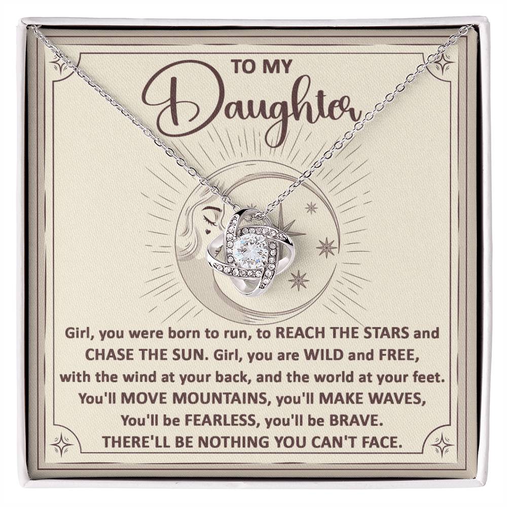 Daughter-Chase The Sun Love knot necklace