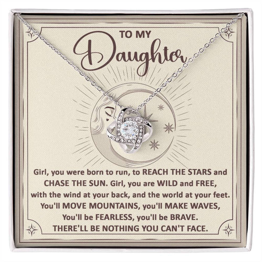 Daughter-Chase The Sun Love knot necklace