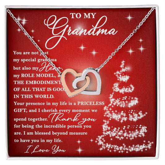 Grandma-Priceless Gift interlocking hearts necklace