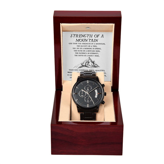 Strength Of A Mountain chronograph watch black