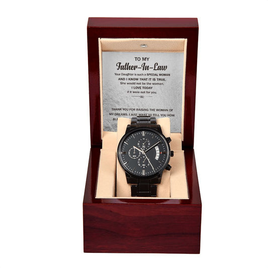 Father In Law - Thank You For Raising chronograph watch black