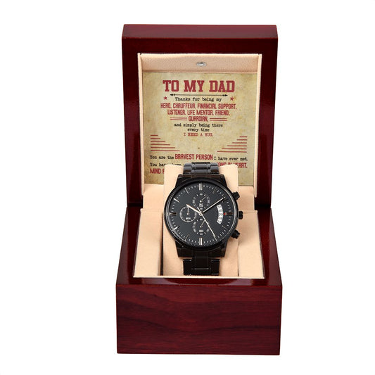 To My Dad - Strong In Heart chronograph watch black