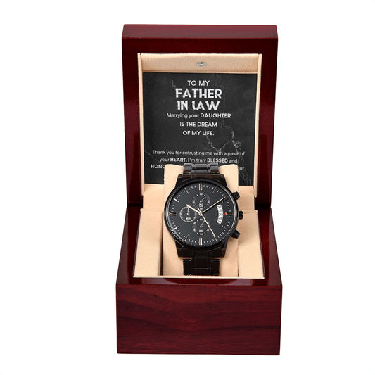 Father In Law - Dream Of My Life chronograph watch black