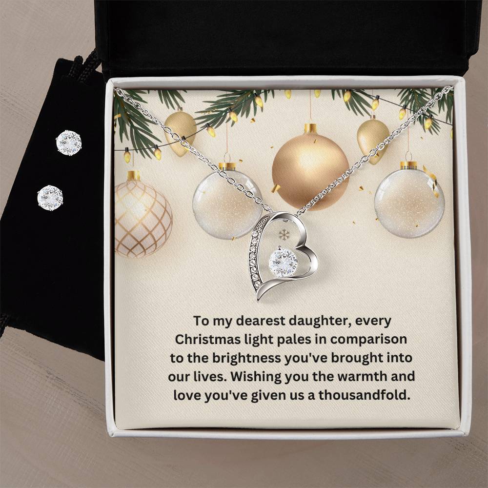 Golden Exciting Merry Christmas and Happy New Year Card (1000 x 1000 px) forever love necklace with earrings bundle