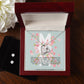 Blue and Pink Floral Spring Mother's Day Card (1000 × 1000 px) forever love necklace with earrings bundle