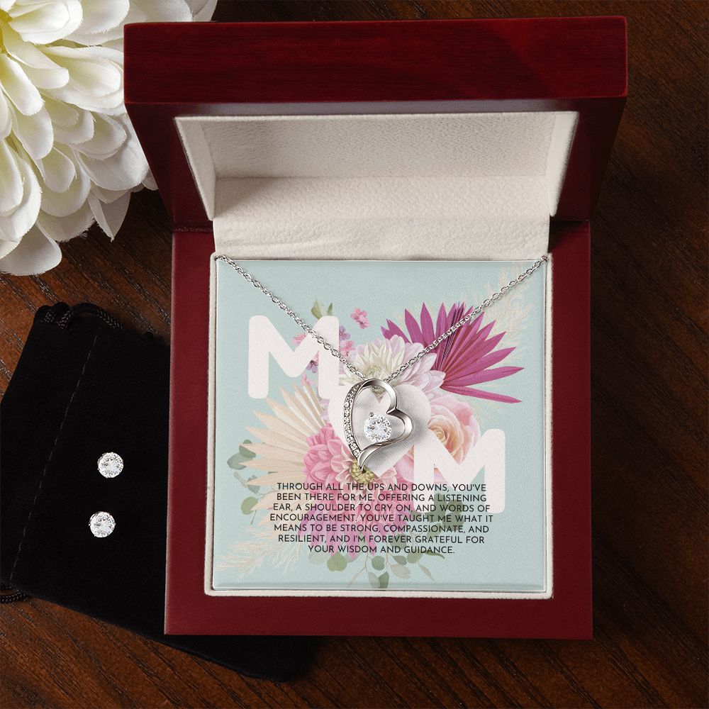 Pastel Floral Bouquet Mother's Day Card (1000 × 1000 px) forever love necklace with earrings bundle