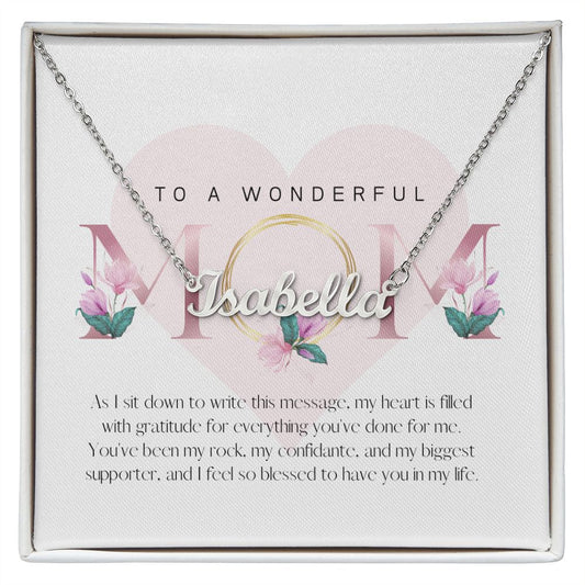 Elegant Pink Mother's Day Greeting (Card (Square)) (1000 × 1000 px) custom name necklace