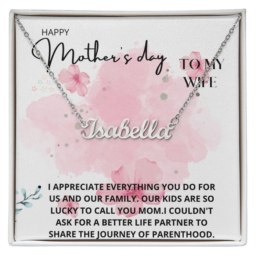 mother's day from husband custom name necklace